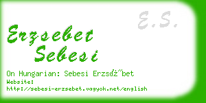 erzsebet sebesi business card